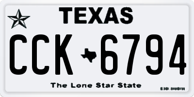 TX license plate CCK6794