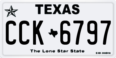 TX license plate CCK6797