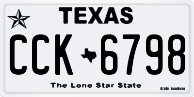 TX license plate CCK6798