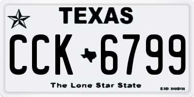 TX license plate CCK6799