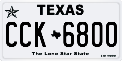 TX license plate CCK6800