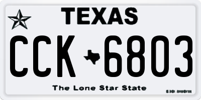TX license plate CCK6803