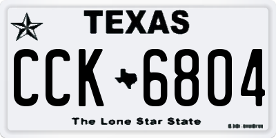 TX license plate CCK6804