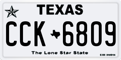 TX license plate CCK6809