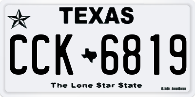 TX license plate CCK6819