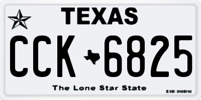 TX license plate CCK6825