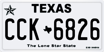 TX license plate CCK6826