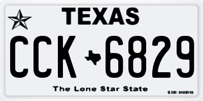 TX license plate CCK6829