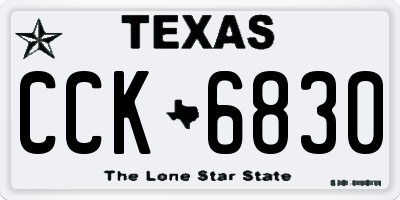 TX license plate CCK6830