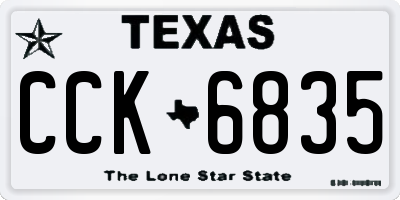TX license plate CCK6835