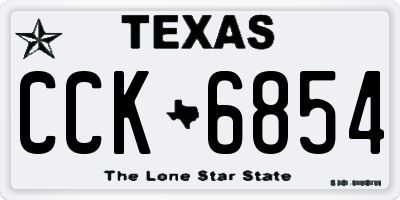 TX license plate CCK6854