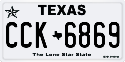TX license plate CCK6869