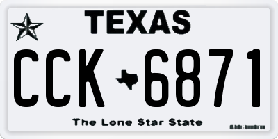 TX license plate CCK6871