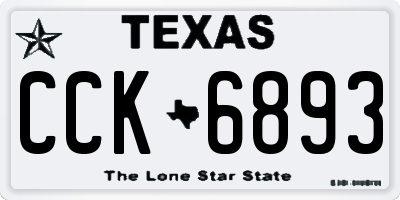 TX license plate CCK6893