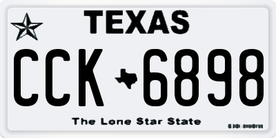 TX license plate CCK6898