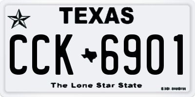 TX license plate CCK6901