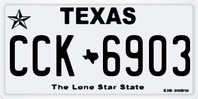 TX license plate CCK6903
