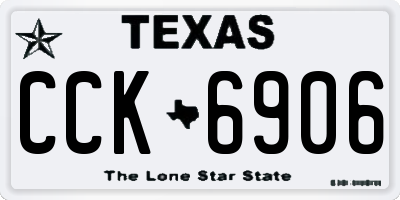TX license plate CCK6906