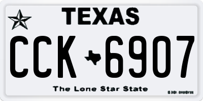 TX license plate CCK6907