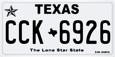 TX license plate CCK6926