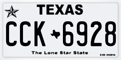 TX license plate CCK6928