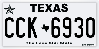 TX license plate CCK6930