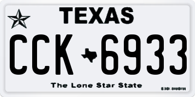 TX license plate CCK6933