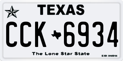 TX license plate CCK6934