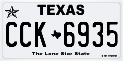 TX license plate CCK6935