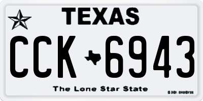 TX license plate CCK6943