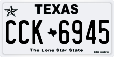 TX license plate CCK6945
