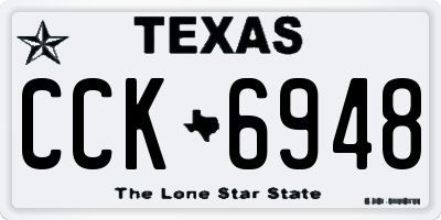 TX license plate CCK6948