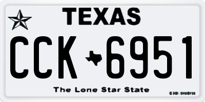 TX license plate CCK6951