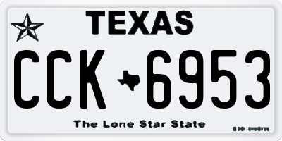 TX license plate CCK6953