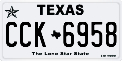 TX license plate CCK6958