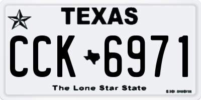 TX license plate CCK6971