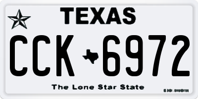 TX license plate CCK6972