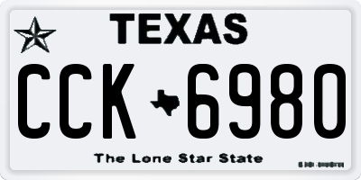 TX license plate CCK6980