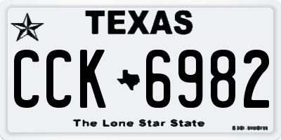 TX license plate CCK6982