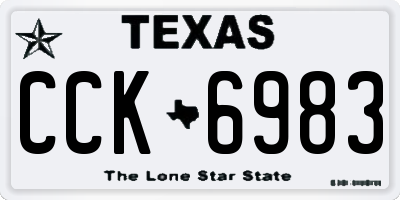 TX license plate CCK6983