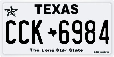 TX license plate CCK6984