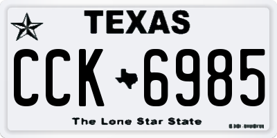 TX license plate CCK6985