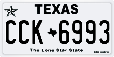 TX license plate CCK6993