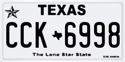 TX license plate CCK6998