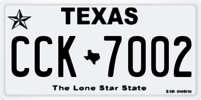 TX license plate CCK7002
