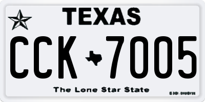 TX license plate CCK7005