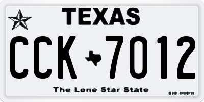 TX license plate CCK7012