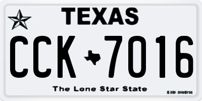 TX license plate CCK7016