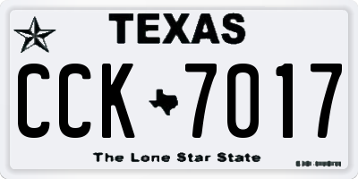 TX license plate CCK7017