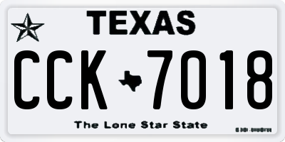 TX license plate CCK7018